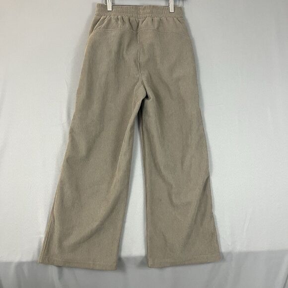 Halara Womens Pants Beige Small Petite Corduroy Wide Leg Baggy Casual Lounge NWT - Picture 5 of 7